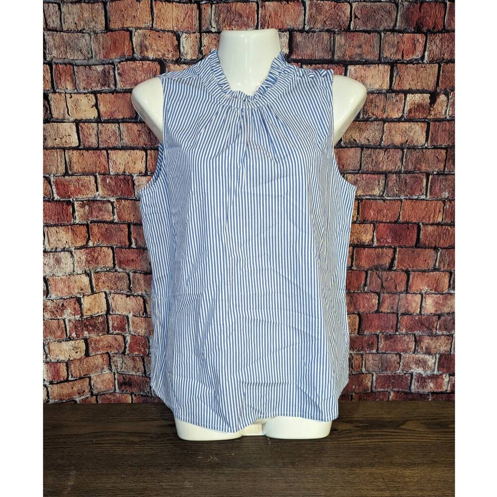 NWT J. Crew Button-ruffleneck Sleeveless top Size XS